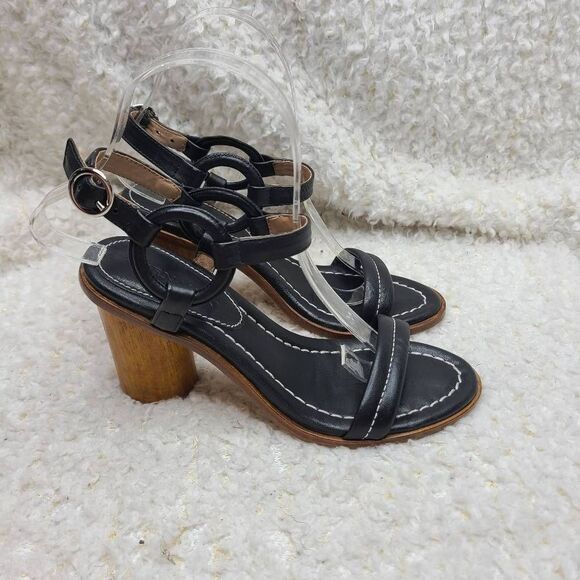 Bernardo Strappy Leather Wooden Heeled‎ Sandals sz 6 - Picture 1 of 8